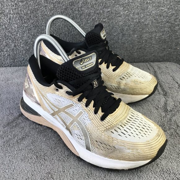 Asics Gel-Nimbus 21 Platinum White/Frosted Almond Women's Sz 8 - Picture 3 of 13